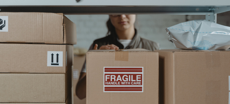 Fragile label on a box representing Preparing your freight for international shipping