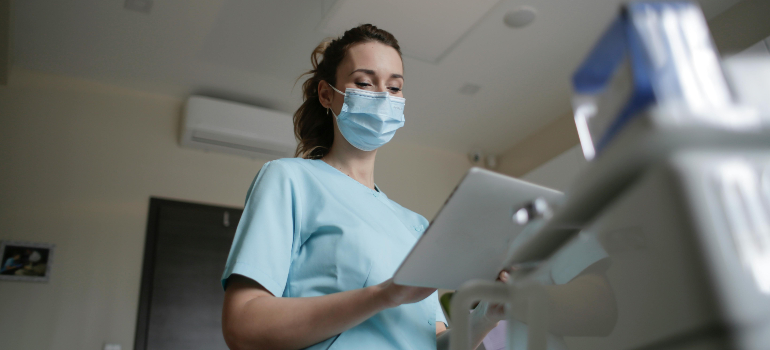 doctor looking at patient documents