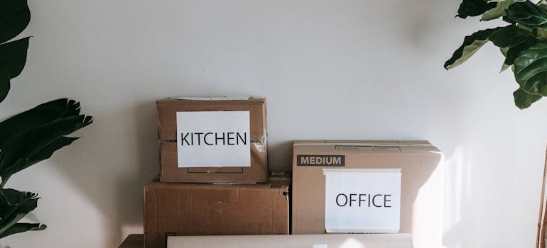 moving boxes on a table 