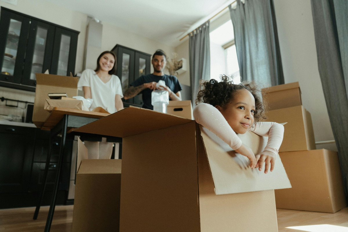 girl inside a cardboard box