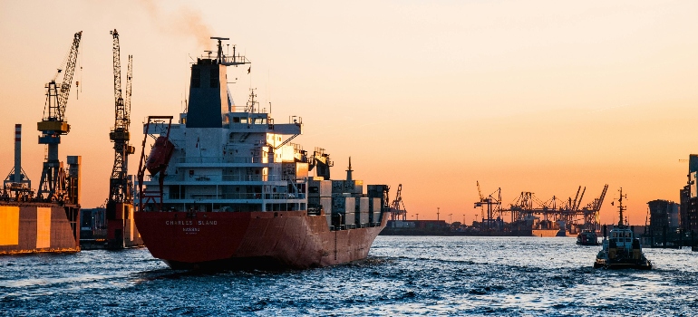 boat shipping goods representing how the shipping process works 