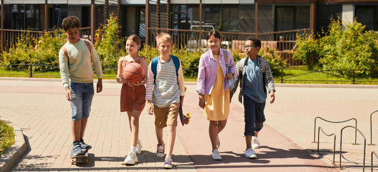 children walking on the street