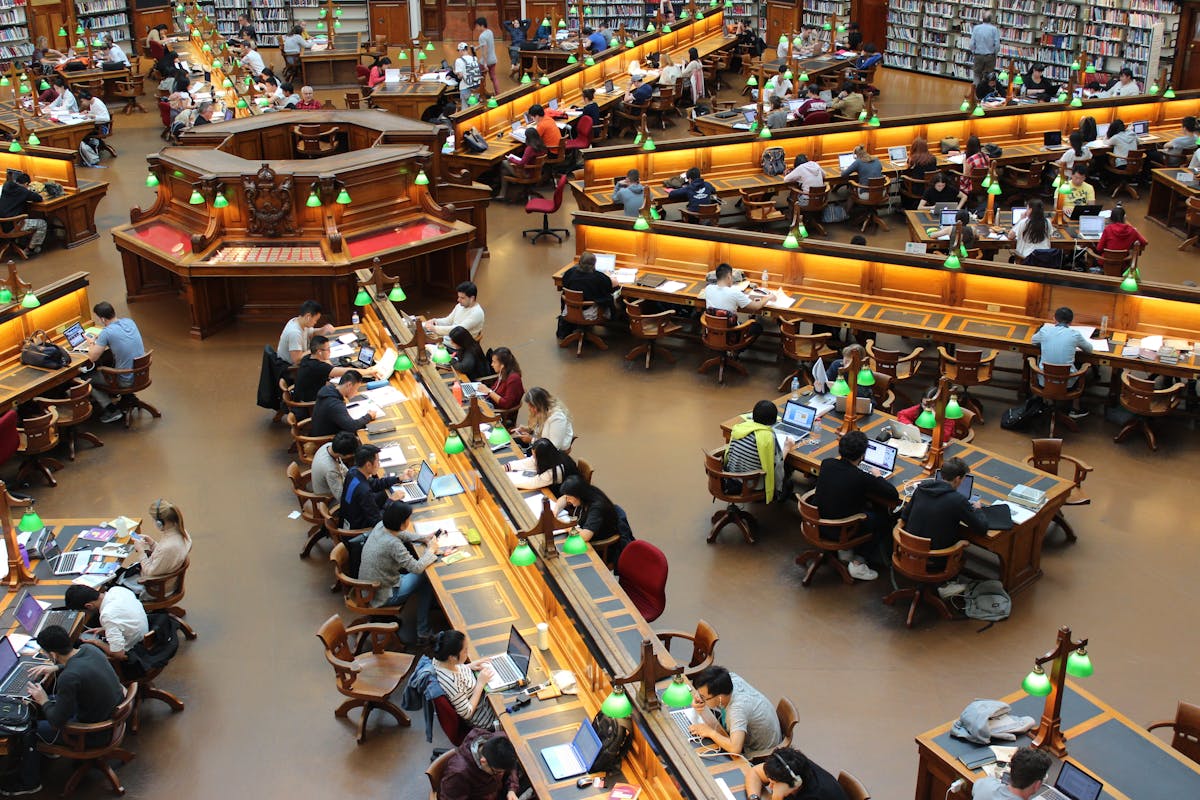 people in the library