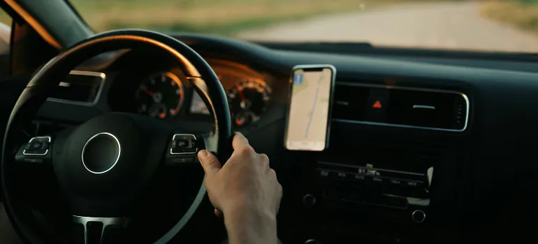 a man driving 